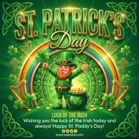 Green St. Patrick's Day Celebration Instagram Post template