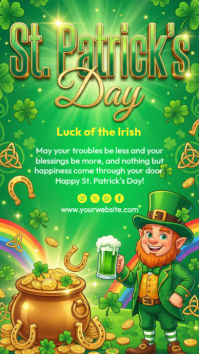 Green St. Patrick's Day Celebration Instagram Story template
