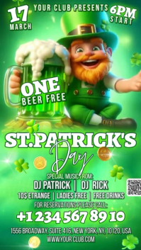 Green St. Patrick's Day Celebration Instagram Story Video template