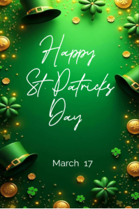 Green St. Patrick's Day Celebration Poster template