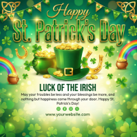 Green St. Patrick's Day Celebration Square template