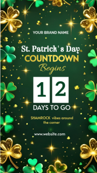Green St. Patrick's Day Countdown Instagram Story template