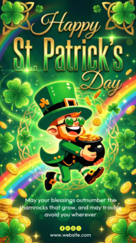 Green St. Patrick's Day Instagram Story template