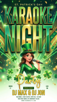 Green St. Patrick's Day Karaoke Night Instagram Story template