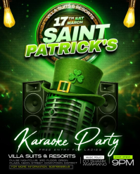 Green St. Patrick's Day Karaoke Party Instagram Portrait Template