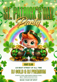 Green St. Patrick's Day Party A4 template