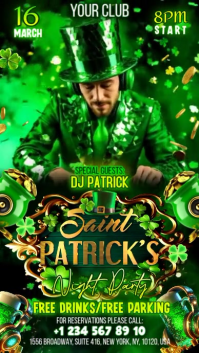 Green St. Patrick's Day Party Digital Display Video template