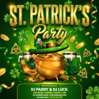Green St. Patrick's Day Party Instagram Post template