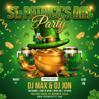 Green St. Patrick's Day Party Instagram Post template