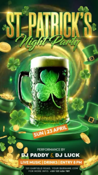 Green St. Patrick's Day Party  Instagram Story template