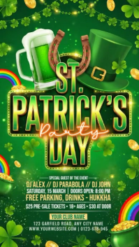 Green St. Patrick's Day Party Instagram Story Video template