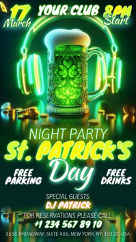 Green St. Patrick's Day Party Instagram Story template