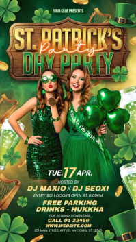 Green St. Patrick's Day Party Instagram Story Video template