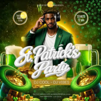Green St. Patrick's Day Party Square Video template