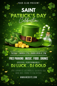 Green St. Patrick's Day Poster template