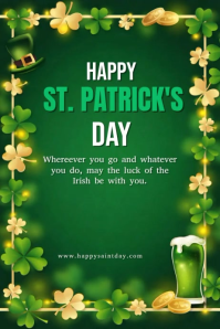 Green St. Patrick's Day Poster Video template