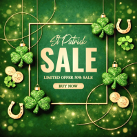 Green St. Patrick's Day Sale Square 方形(1:1) template