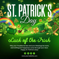 Green St. Patrick's Day Square (1:1) template