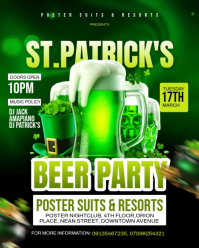 Green St. Patrick's Day Beer Party Instagram Portrait Template