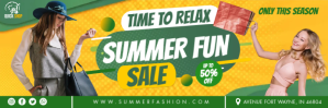 Green Summer Shopping Sale Email Header Templ E-Mail-Überschrift template