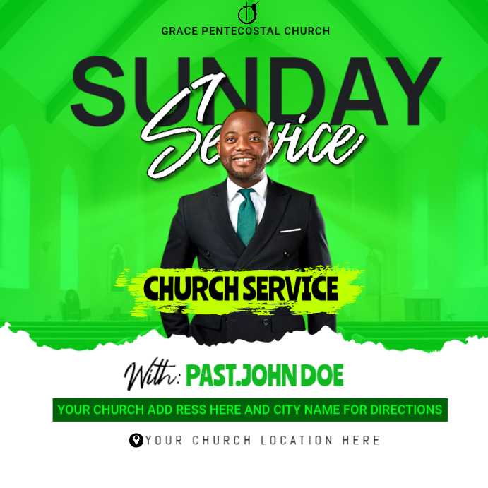 Sunday Service Posts Sunday Church Service Template | PosterMyWall
