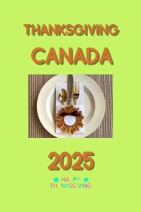 Green table Set Thanksgiving Poster template