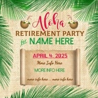 Green/Tan Maximalist Aloha Retirement IG Post template