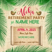 Green/Tan Maximalist Aloha Retirement IG Post Сообщение Instagram template