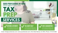 Green Tax Preperation Service Banner Design Видеообложка профиля Facebook (16:9) template