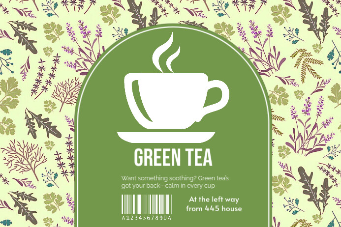 Copy of green tea label | PosterMyWall