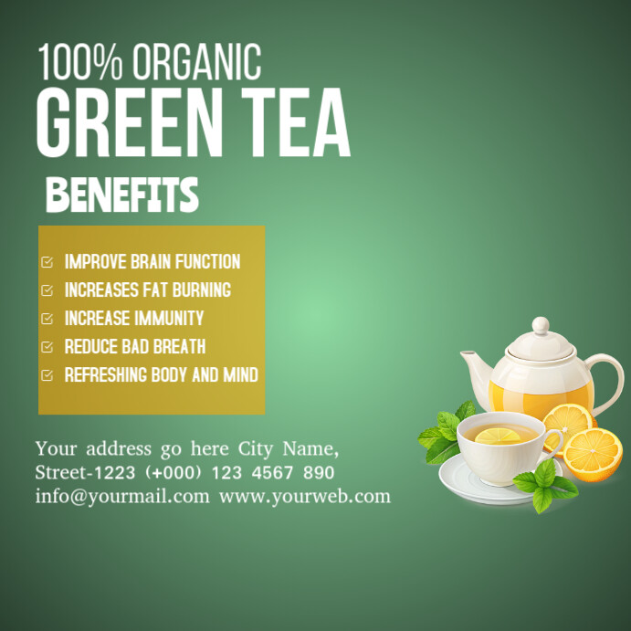 Modèle Green tea poster | PosterMyWall