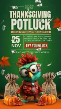 Green Thanksgiving Potluck Instagram Story template