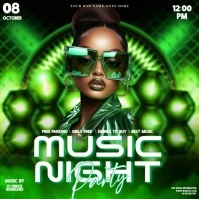 Green Theme Club Party Event Ad Design Template Carré (1:1)