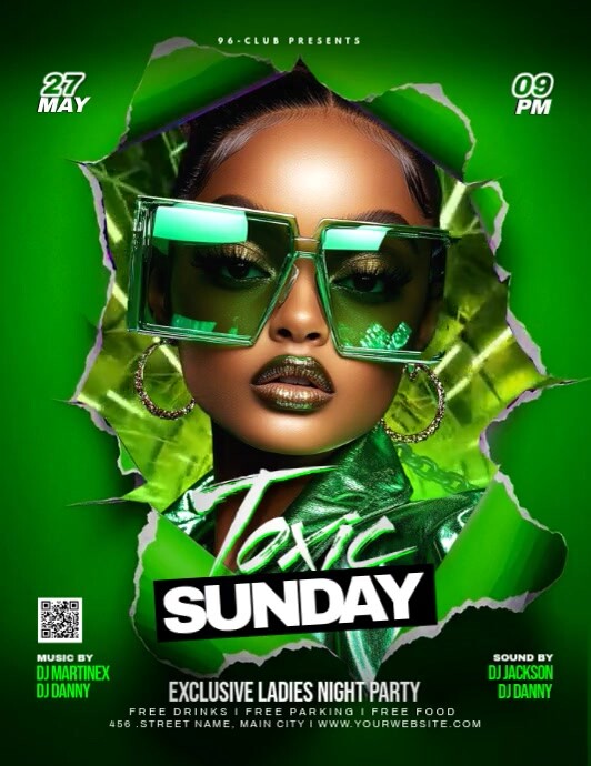 Green Toxic Party Video Ads  Flyer (us Letter) template