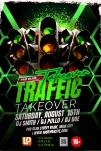 Green Traffic Light Poster template