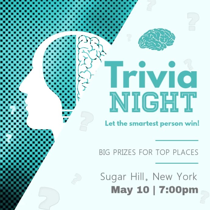 Green Trivia Night Square Video Template | PosterMyWall
