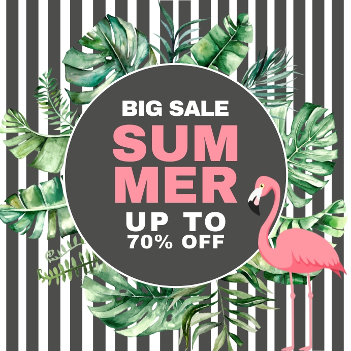 Green Tropical Summer Sale Instagram Post Iphosti le-Instagram template