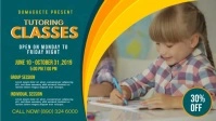 Green Tuition Class Banner Template Facebook Cover Video (16:9)