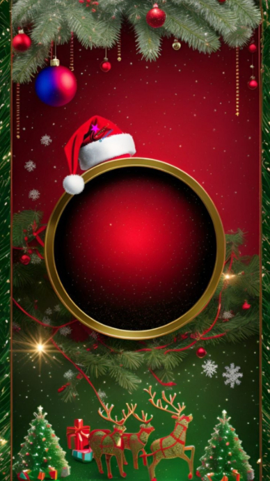 Green Typographic Golden Christmas Frame Instagram Story Template ...