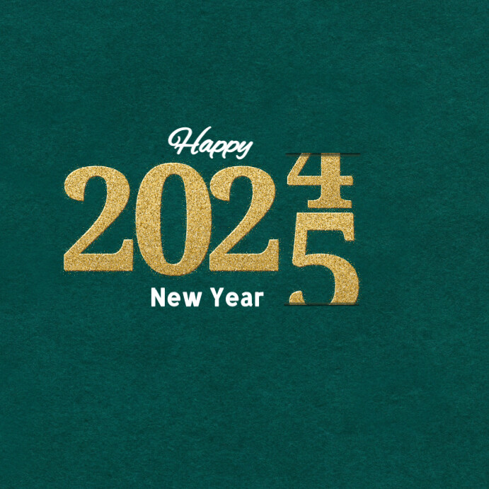 Green Typographic Happy New Year  Instagram Post template