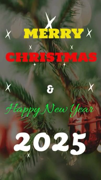 Green Typographic Merry Christmas And Happy New Year 2025 Instagram ...