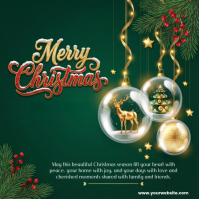 Green Typographic Merry Christmas Wish Instagram Post template