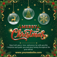 Green Typographic Merry Christmas Wish Instagram Post template