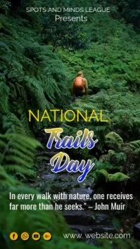 Green Typographic National Trails Day  Instagram Reel template