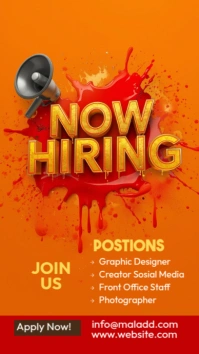 Green Typographic We Are Hiring Instagram Story template