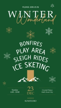 Green Typographic Winter Wonderland Instagram Story Instagram-Story template