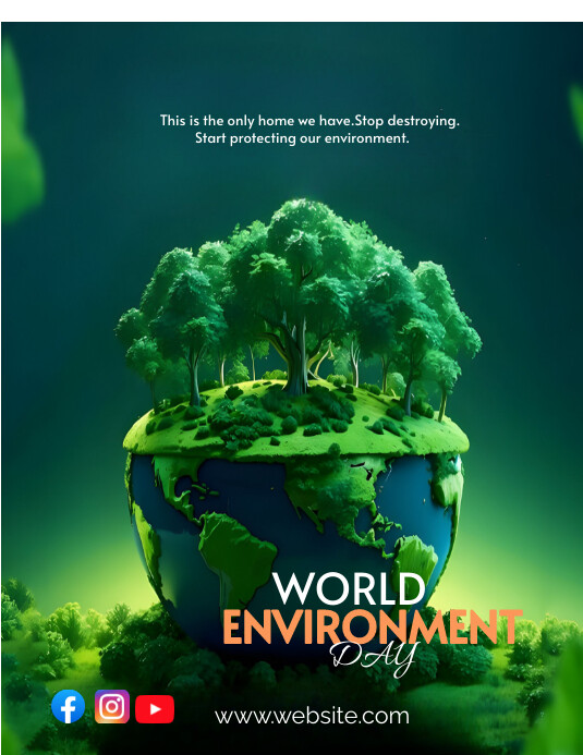 Green Typography World Environment Day Flyer Templat | PosterMyWall