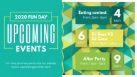 Green Upcoming Events Facebook Cover Video template