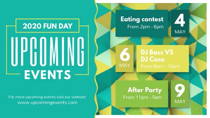 Modele Vert Evenements A Venir Facebook Couverture Video Postermywall Modele Vert Evenements A Venir Facebook Couverture Video Postermywall
