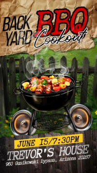 Green Vintage Backyard Party Instagram Story template